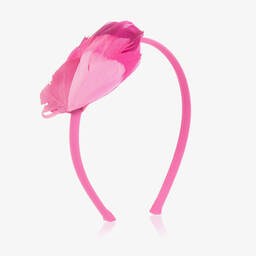 EIRENE-Girls Pink Faux Feather Hairband | Childrensalon Outlet