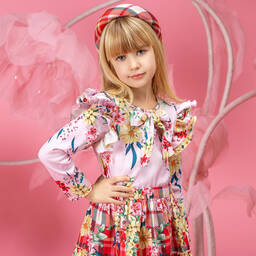 EIRENE-Girls Pink Floral Blouse | Childrensalon Outlet