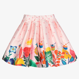 EIRENE-Girls Pink Floral Satin Skirt | Childrensalon Outlet