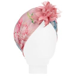 EIRENE-Girls Pink Floral Turban  | Childrensalon Outlet