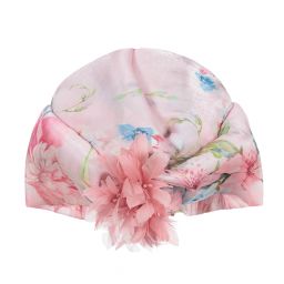 EIRENE-Girls Pink Floral Turban  | Childrensalon Outlet