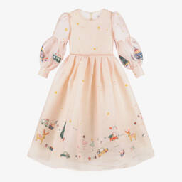 EIRENE-Girls Pink Holiday Organza Gown | Childrensalon Outlet