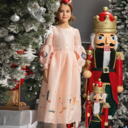 EIRENE-Girls Pink Holiday Organza Gown | Childrensalon Outlet