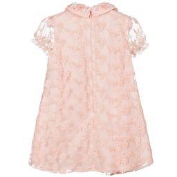 EIRENE-Girls Pink Lace Dress  | Childrensalon Outlet