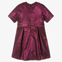 EIRENE-Girls Pink Lamé Pleated Dress | Childrensalon Outlet