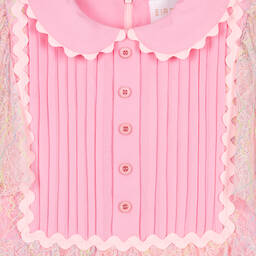 EIRENE-Girls Pink Layered Lace Dress | Childrensalon Outlet