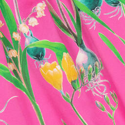 EIRENE-Girls Pink Liberty Floral Print Silk Dress | Childrensalon Outlet