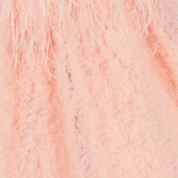 EIRENE-Girls Pink Ruffled Tulle & Feather Dress | Childrensalon Outlet