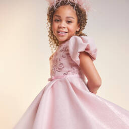 EIRENE-Розовое платье с пайетками и бисером | Childrensalon Outlet