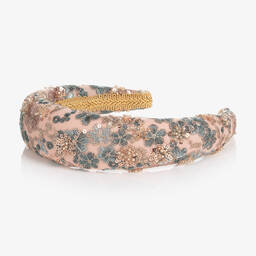 EIRENE-Girls Pink Sequin Padded Hairband | Childrensalon Outlet