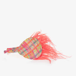 EIRENE-Girls Pink Tweed & Feather Hairband | Childrensalon Outlet