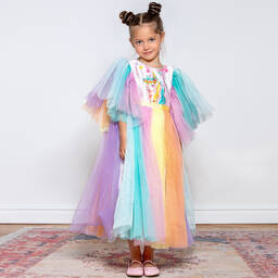 EIRENE-Girls Pink Unicorn Tulle Dress | Childrensalon Outlet