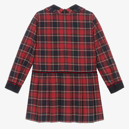 EIRENE-Girls Red & Blue Cotton Tartan Dress | Childrensalon Outlet