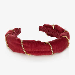 EIRENE-Girls Red Corduroy Hairband | Childrensalon Outlet