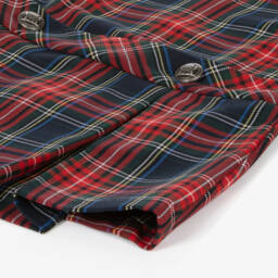 EIRENE-Girls Red Plaid Cotton Dress | Childrensalon Outlet