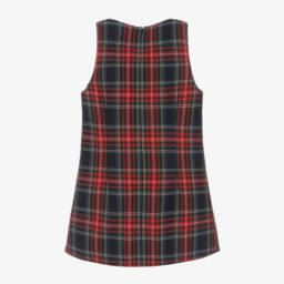EIRENE-Girls Red Plaid Cotton Dress | Childrensalon Outlet