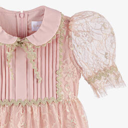 EIRENE-Girls Rose Pink Lace Dress | Childrensalon Outlet