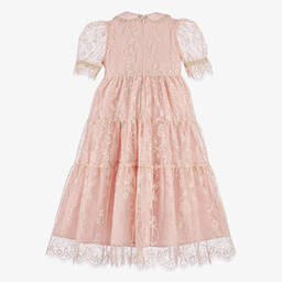 EIRENE-Girls Rose Pink Lace Dress | Childrensalon Outlet
