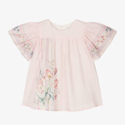 EIRENE-Girls Rosy Cotton Blooms Dress | Childrensalon Outlet
