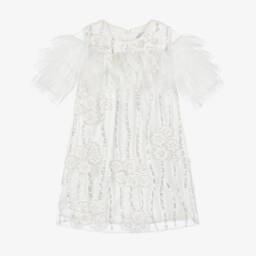 EIRENE-Girls Sparkling Floral Tulle Gown | Childrensalon Outlet