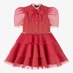 EIRENE-Girls Sparkling Tulle Bow Dress | Childrensalon Outlet