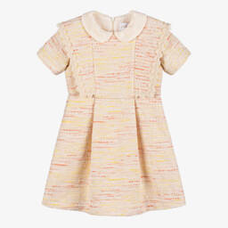 EIRENE-Кремово-желтое твидовое платье для девочек | Childrensalon Outlet