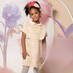 EIRENE-Кремово-желтое твидовое платье для девочек | Childrensalon Outlet