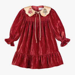 EIRENE-Красное бархатное платье с атласным воротником | Childrensalon Outlet