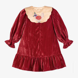 EIRENE-Красное бархатное платье с атласным воротником | Childrensalon Outlet