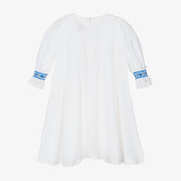 EIRENE-Бело-голубое шифоновое платье с цветами | Childrensalon Outlet