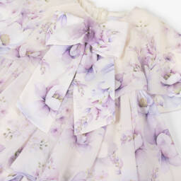 EIRENE-Платье из белого и сиреневого шифона для девочек | Childrensalon Outlet