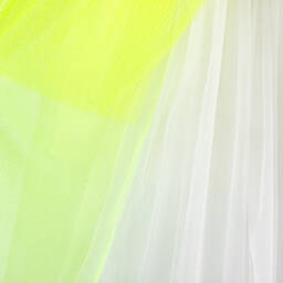EIRENE-Girls White & Neon Yellow Tulle Dress | Childrensalon Outlet