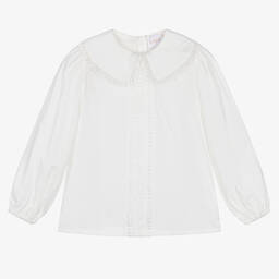 EIRENE-Girls White Viscose Blouse | Childrensalon Outlet