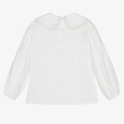 EIRENE-Girls White Viscose Blouse | Childrensalon Outlet