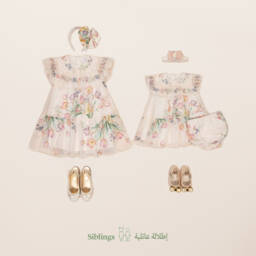 EIRENE-فستان شيفون عاجي مزهر للبنات | Childrensalon Outlet