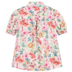 EIRENE-Ivory & Pink Satin Blouse | Childrensalon Outlet