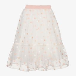 EIRENE-Long White & Pink Tulle Skirt | Childrensalon Outlet