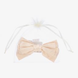 EIRENE-Peach Pink Bow Hairclip (22cm) | Childrensalon Outlet