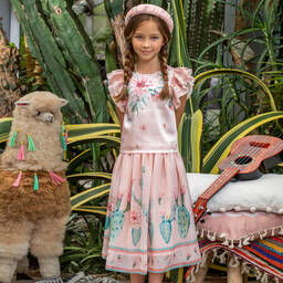 EIRENE-Pink Chiffon Cactus Skirt | Childrensalon Outlet