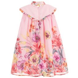 EIRENE-Pink Floral Chiffon Dress | Childrensalon Outlet