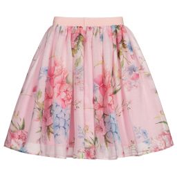 EIRENE-Pink Floral Chiffon Skirt | Childrensalon Outlet