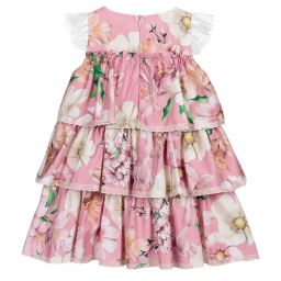 EIRENE-Pink Floral Cotton Dress | Childrensalon Outlet