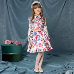 EIRENE-Pink Floral Ruffle Blouse  | Childrensalon Outlet