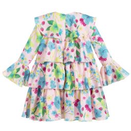 EIRENE-Pink Floral Satin Dress | Childrensalon Outlet