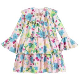 EIRENE-Pink Floral Satin Dress | Childrensalon Outlet