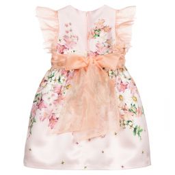 EIRENE-Pink Floral Satin Dress | Childrensalon Outlet