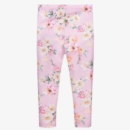 EIRENE-ليغنغز ساتان لون زهري بطبعة ورود | Childrensalon Outlet