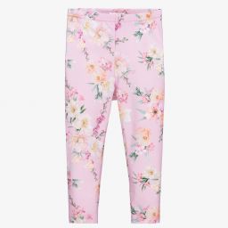 EIRENE-ليغنغز ساتان لون زهري بطبعة ورود | Childrensalon Outlet