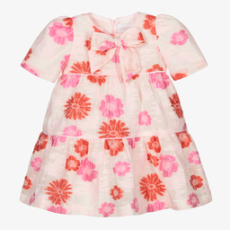 EIRENE-Pink Jacquard Floral Dress | Childrensalon Outlet