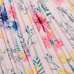 EIRENE-Pink Pleated Floral Skirt | Childrensalon Outlet